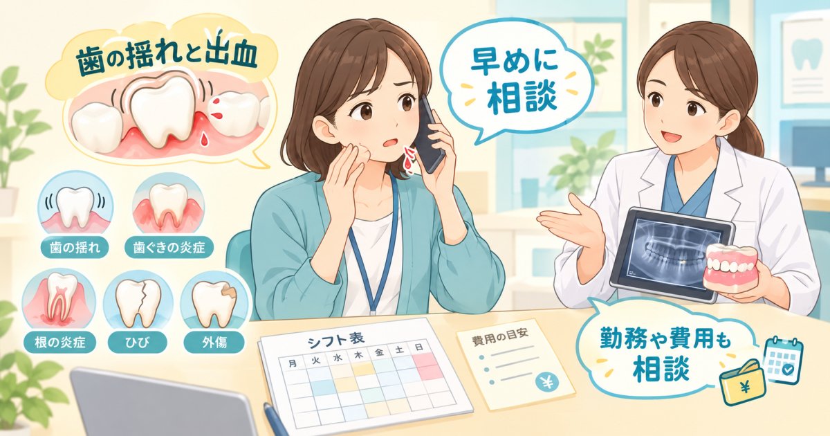 歯がグラグラして出血も…仕事で受診を迷う方へ、急ぐ症状と原因
